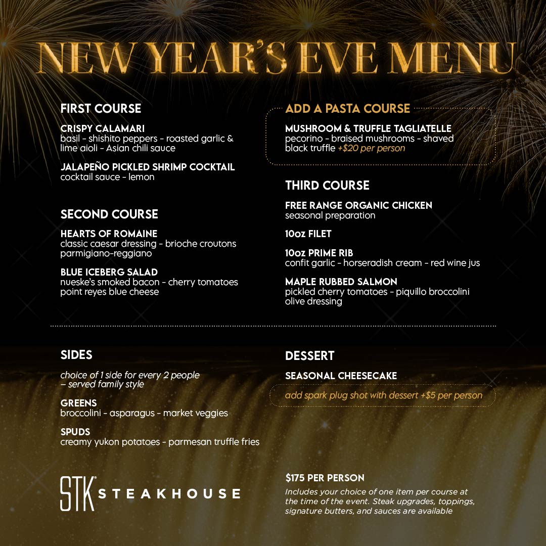 STK New Year's Eve Menu